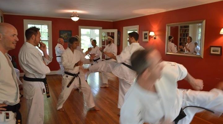 Karate sparring practice at the New Haven Koshukai